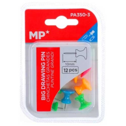 Pinezki tablicowe duże Jumbo mix kolor 12szt MP
