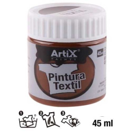 Farba do tkanin 45ml brązowa Artix