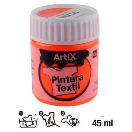 Farba do tkanin 45ml pomarańczowa neonowa Artix