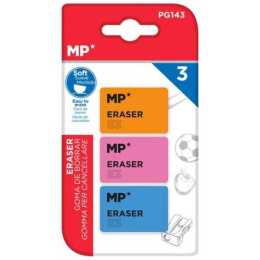 Gumki do ścierania 3szt neon MP
