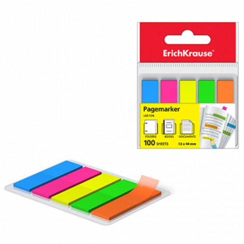 Zakładki indeksujące plastik 12x44mm 5kol 100k neon (12) 31177 Zakładki indeksujące plastik 12x44mm 5kol 100k neon (12) 31177