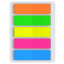 Zakładki indeksujące plastik 12x44mm 5kol 100k neon (12) 31177